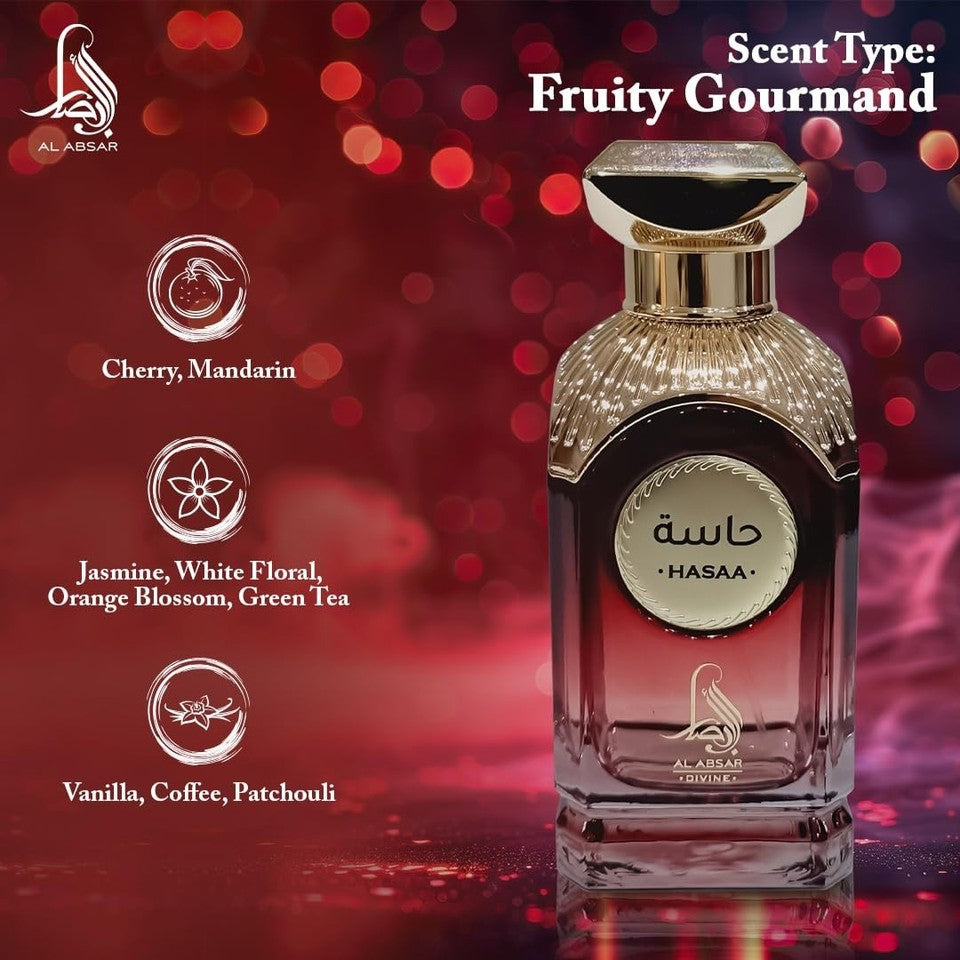Al Absar Hasaa Perfume 100ml EDP for Women Fruity Gourmand Long Lasting Scent