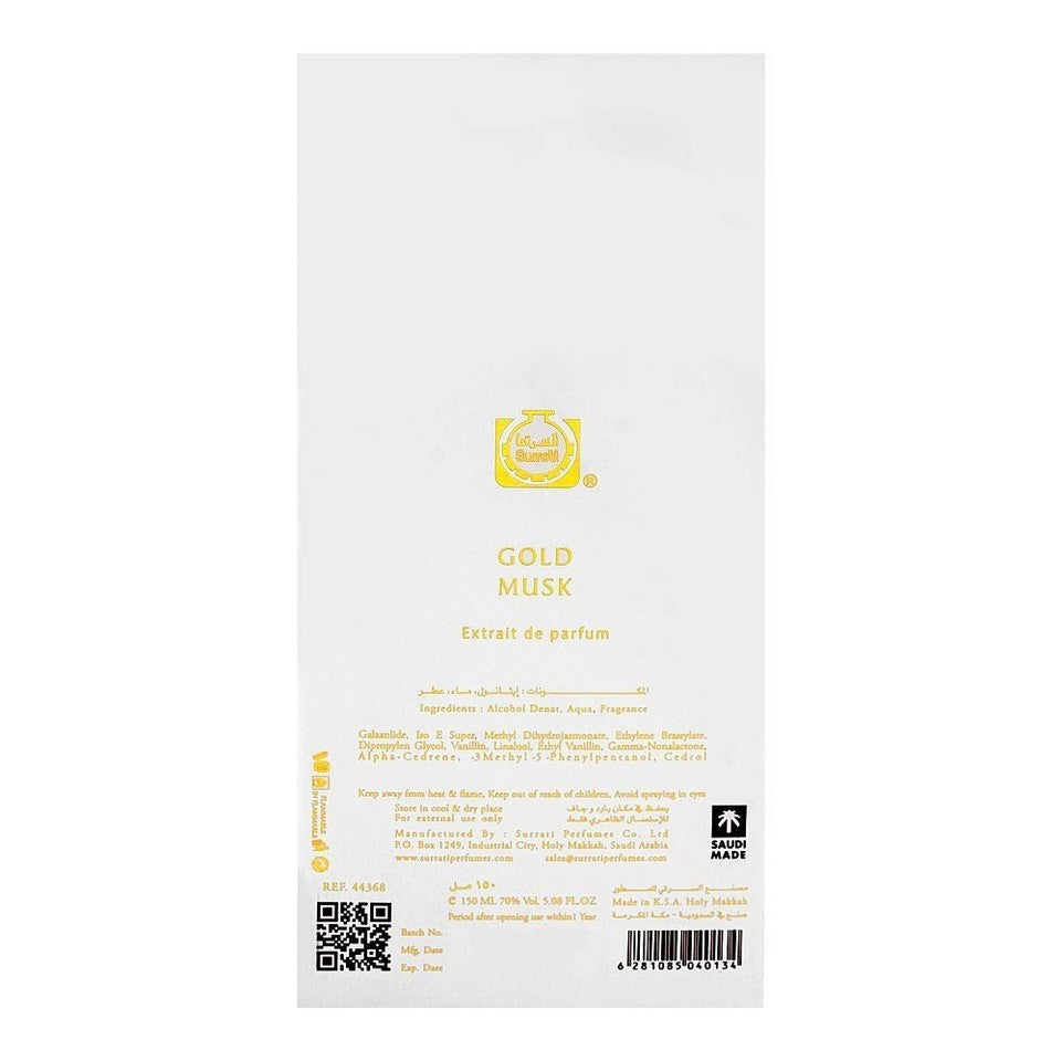 Surrati Gold Musk Extrait de Parfum 150ml Unisex Luxury Perfume Gift Box