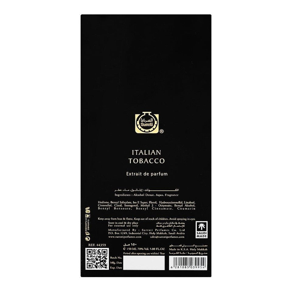 Surrati Italian Tobacco Extrait de Parfum 150ml – Timeless, Warm & Luxurious