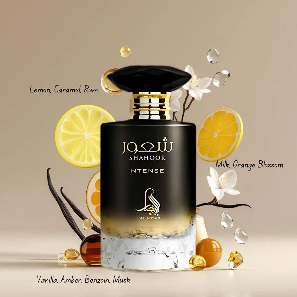 Shahoor Intense Eau de Parfum 100ml by Al Absar | Coffee Vanilla Ambergris Scent
